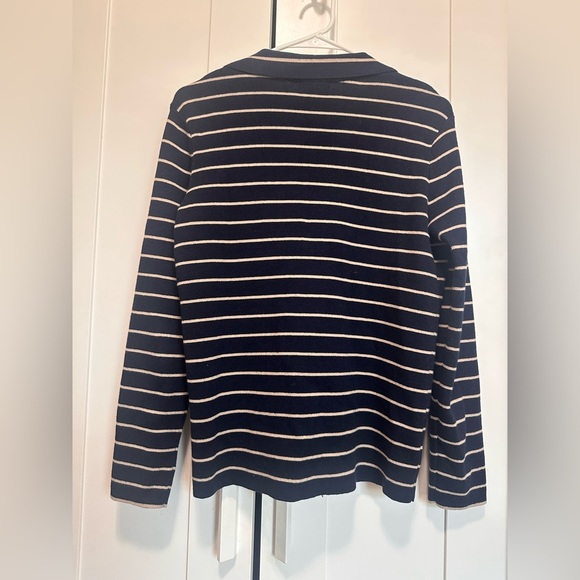 Halogen Navy and Cream Striped Cardigan size S - Picture 8 of 12